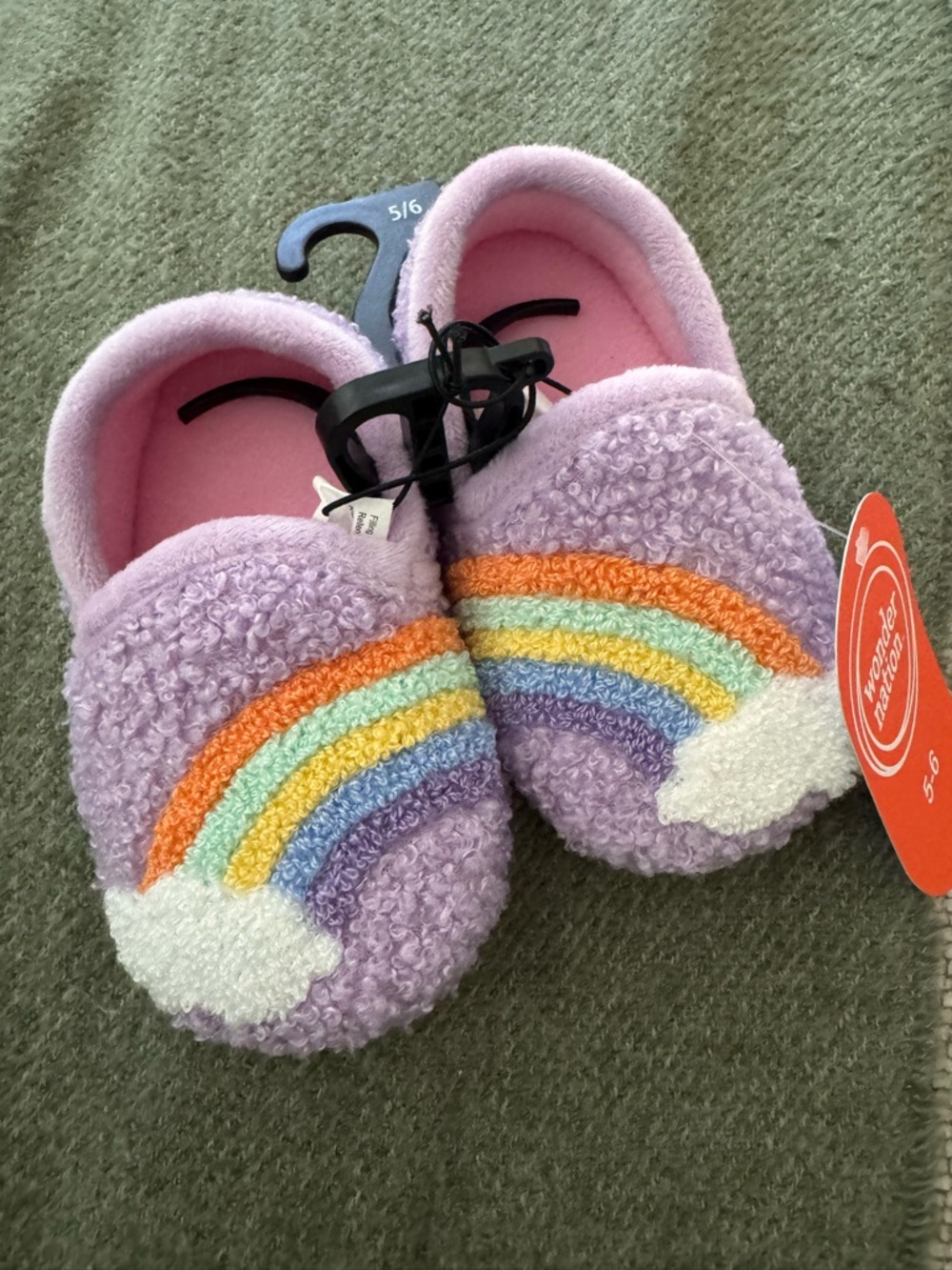 Girls' Purple Rainbow Cloud Slippers